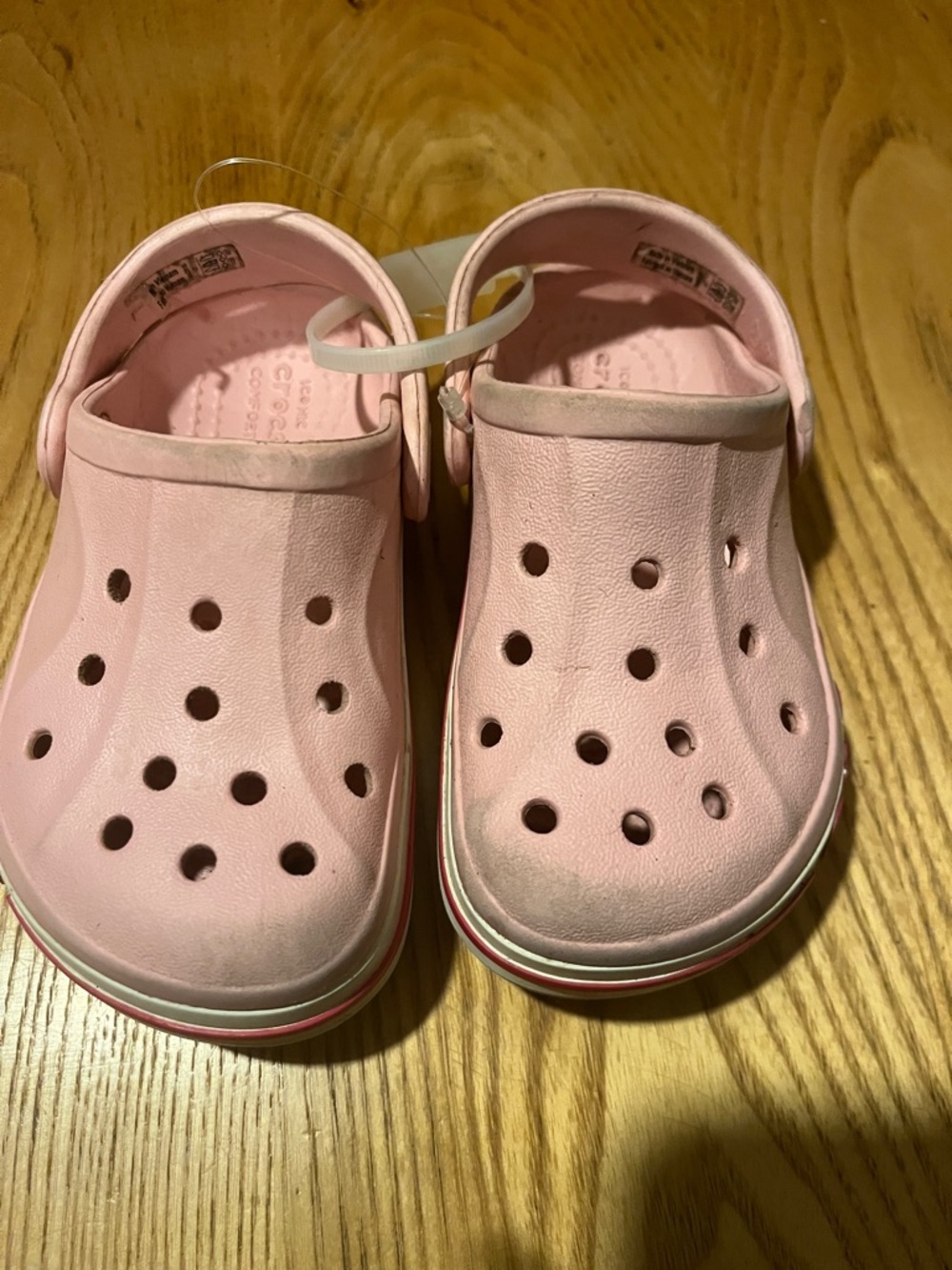 CROCS Kids Light Pink Vented Slip-On Clogs with Heel Strap